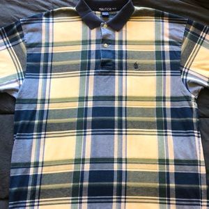 Vintage 90s Nautica Plaid Polo Shirt Mens Size XL